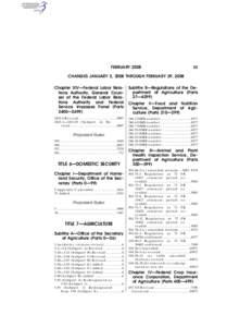 FEBRUARY[removed]CHANGES JANUARY 2, 2008 THROUGH FEBRUARY 29, 2008 Chapter XIV—Federal Labor Relations Authority, General Counsel of the Federal Labor Relations Authority and Federal