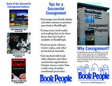 Some of Our Successful Consignment Authors: Tips for a Successful Consignment