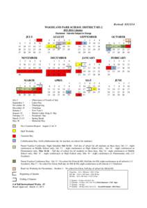 Revised: [removed]WOODLAND PARK SCHOOL DISTRICT RE[removed]Calendar Disclaimer: Calendar Subject to Change  JULY