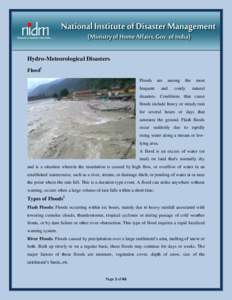 Hydro-Meteorological Disasters Flood1 Floods are