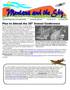 Montana Department of Transportation  Aeronautics Division Vol. 64, No. 11