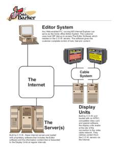 Web  Barker Editor System Any Web-enabled PC, running MS Internet Explorer can serve as the home office Editor System. The customer