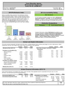 Texas Education AgencySchool Report Card ELECTRA ELDistrict Name: ELECTRA ISD Campus Type: Elementary
