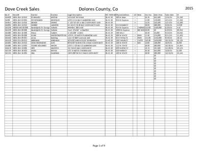 Dove Creek Sales Rec # 