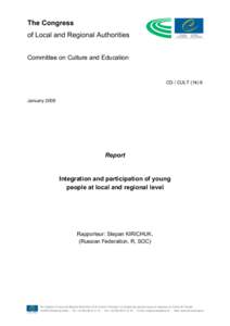 Integration and Participation of Young People | CLRAE Report | January 2008