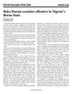 World Socialist Web Site  wsws.org Boko Haram escalates offensive in Nigeria’s Borno State