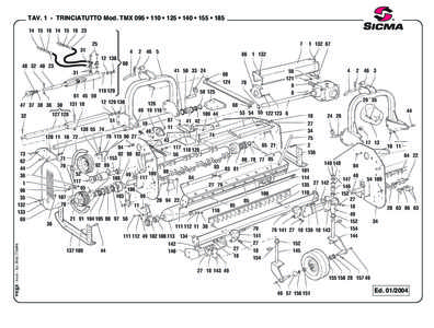 TAV. 1 - TRINCIATUTTO Mod. TMX 095 • 110 • 125 • 140 • 155 • [removed][removed]