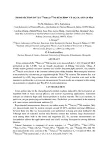 CROSS SECTION OF THE 144Sm(n,α)141Nd REACTION AT 4.0, 5.0, AND 6.0 MeV  Yu.M. Gledenov, M.V. Sedysheva Frank Laboratory of Neutron Physics, Joint Institute for Nuclear Research, Dubna, Russia  Guohui Zhang, Zhimi