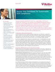Business Brief  Secure Your Databases for Sustainable SOX Compliance  Key Advantages