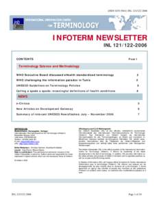 (ISSN[removed]INL[removed]INFOTERM NEWSLETTER INL[removed]CONTENTS