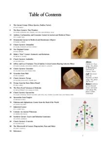 Table of Contents 4 The Garnet Group: Fifteen Species, Endless Variety BY PAUL POHWAT