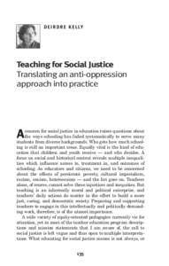 D E I R D R E K E LLY  Teaching for Social Justice