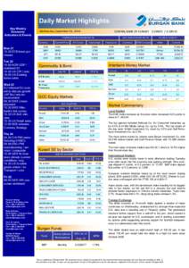 Daily Market Highlights Key Weekly Economic Indicators & Events  Wednesday, September 03, 2014