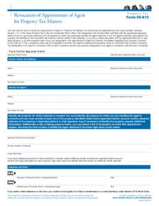 P r o p e r t y Ta x  Revocation of Appointment of Agent for Property Tax Matters  Form[removed]