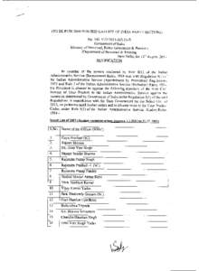 (TO BE PUBLISHED IN THE GAZETTE OF INDIA PART 1 SECTION2) No[removed]AIS (I)-B Government of India Ministry of Personnel, Public Grievances & Pensions (Department of Personnel & Training New Delhi, the 13th August