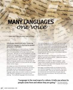 CULTURE  MANY LANGUAGES one voice --- DANA OBER: LINGUIST (TAGAI STATE COLLEGE) ---