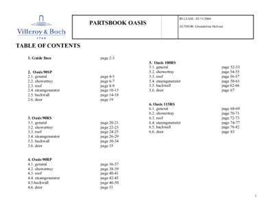 PARTSBOOK OASIS  RELEASE: [removed]AUTHOR: Gwendoline Holvoet  TABLE OF CONTENTS