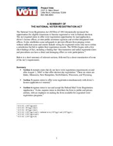 Accountability / Help America Vote Act / Voter registration / National Voter Registration Act / Election Assistance Commission / Election Day voter registration / Electronic voting / Voter turnout / Elections / Politics / Government