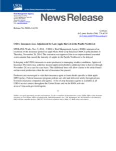 Risk Management Agency Spokane Regional Office[removed]E Sprague Ave., Suite 201 Spokane, WA[removed]Voice[removed]E-mail - [removed]