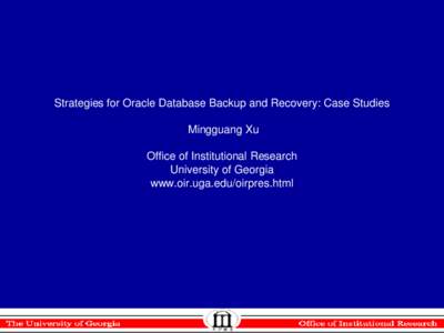 Software / Computing / Backup / Business continuity and disaster recovery / Oracle Database / Data synchronization / Redo log / RMAN / Incremental backup / Tablespace / Remote backup service / Differential backup