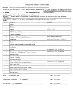 Categorical Exclusion Documentation Format for Actions Other Than Hazardous Fuels and Fire Rehabilitation Actions