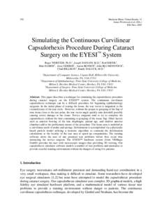 Simulating the Continuous Curvilinear Capsulorhexis Procedure During Cataract Surgery on the EYESI™ System
