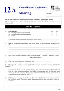 A  Coastal Permit Application: Mooring