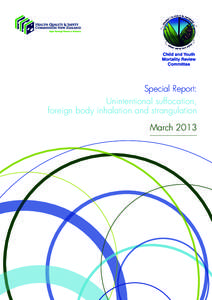 Special Report: Unintentional suffocation, foreign body inhalation and strangulation March 2013  This report was written on behalf of the Child and Youth Mortality Review Committee by: