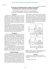 Photon Factory Activity Report 2009 #27 Part BChemistry 7C, NW10A/2008G644  Preparation of Pt-Rh bimetallic colloidal nanoparticles