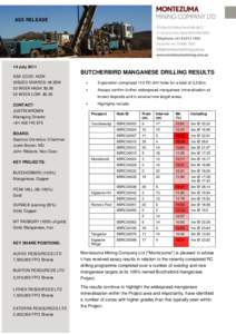 ASX RELEASE  14 July 2011 ASX CODE: MZM  BUTCHERBIRD MANGANESE DRILLING RESULTS