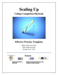 Scaling Up College Completion Playbook Effective Practice Templates Illinois State University Bone Student Center