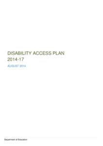 DISABILITY ACCESS PLANAUGUST 2014 Department of Education