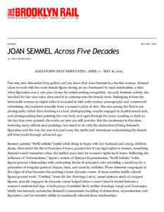 ArtSeen  May 6th, 2015 JOAN SEMMEL Across Five Decades by Joyce Beckenstein