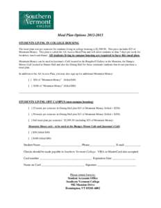 New England Association of Schools and Colleges / Cafeteria / Rooms / Southern Vermont College / Bennington County /  Vermont / Vermont / Council of Independent Colleges