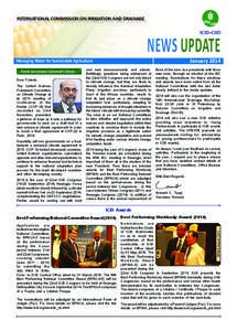 INTERNATIONAL COMMISSION ON IRRIGATION AND DRAINAGE  NEWS UPDATE January 2014