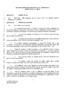 SEX OFFENDER REGISTRATION ACT-ORDINANCE ORDINANCE # [removed]