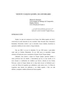 VICENTE VÁZQUEZ QUEIPO: 200 ANIVERSARIO  Manolo R. Bermejo