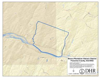 Bremo Plantation Historic District Fluvanna County, [removed]Created by: D. Bascone August 8, 2012 Sources: VDHR 2012, ESRI 2012 Records of the Virginia Department of Historic Resources (DHR) have been gathered over many