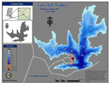 Vicinity Map  Lake Bill Waller Marion County, MS Acres 168