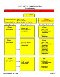 PLAN D’ÉVACUATION[removed]Organigramme Responsable du Plan d’Évacuation : Marc-André Desjardins, Rég. Gén. AILE JAUNE