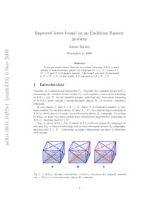 Improved lower bound on an Euclidean Ramsey problem