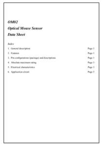 OM02 Optical Mouse Sensor Data Sheet Index 1. General description