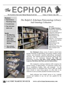 The  ECPHORA The Newsletter of the Calvert Marine Museum Fossil Club