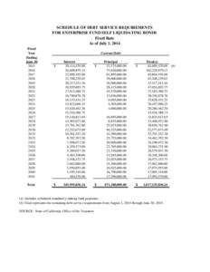 Schedule of Debt Requirements