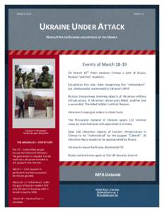 MARCHISSUE # 4 UKRAINE UNDER ATTACK NEWSLETTER ON RUSSIAN OCCUPATION OF THE CRIMEA