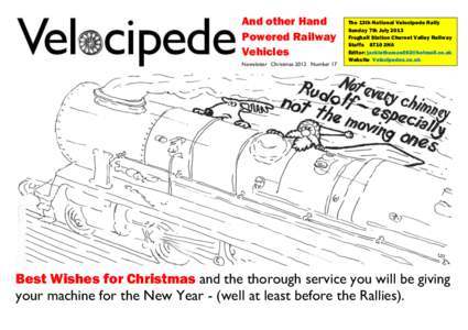 And other Hand Powered Railway Vehicles Newsletter Christmas 2012 Number 17  The 13th National Velocipede Rally