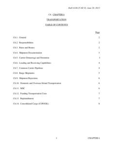 DoD[removed]M-V2, June 28, 2013 C6. CHAPTER 6 TRANSPORTATION TABLE OF CONTENTS  Page