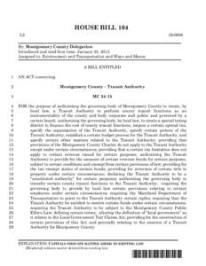 2015 Regular Session  - House Bill 104 First Reader