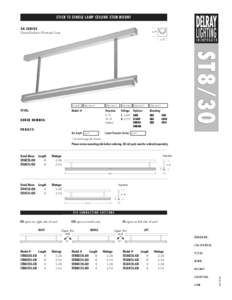 STICK T5 SINGLE LAMP CEILING STEM MOUNT 3 0 SERIES 1.7