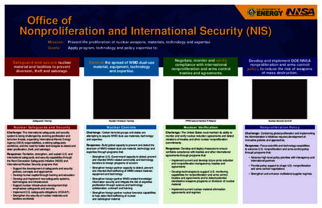 U.S. DEPARTMENT OF  ENERGY Office of Nonproliferation and International Security (NIS)